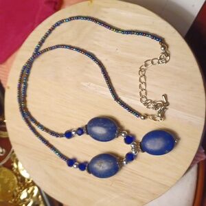 Genuine, Lapis, necklace! 18 in.3in.ext.
